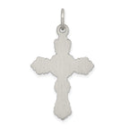 Sterling Silver 925 Antiqued Cross Pendant with Polished Finish Solid, Vintage-Inspired Design