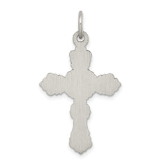 Sterling Silver 925 Antiqued Cross Pendant with Polished Finish Solid, Vintage-Inspired Design