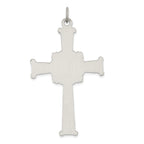 Sterling Silver 925 Antiqued Textured Cross Pendant with Brushed Finish