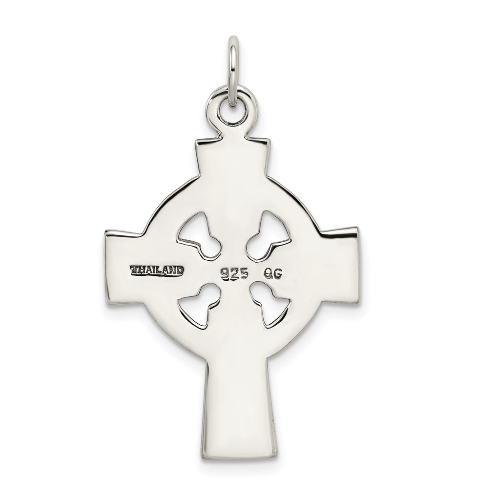 Sterling Silver 925 Antiqued Celtic Cross Charm Polished, Solid, Vintage Design