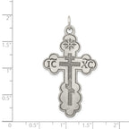 Sterling Silver 925 Eastern Orthodox Cross Charm Polished Antique Finish