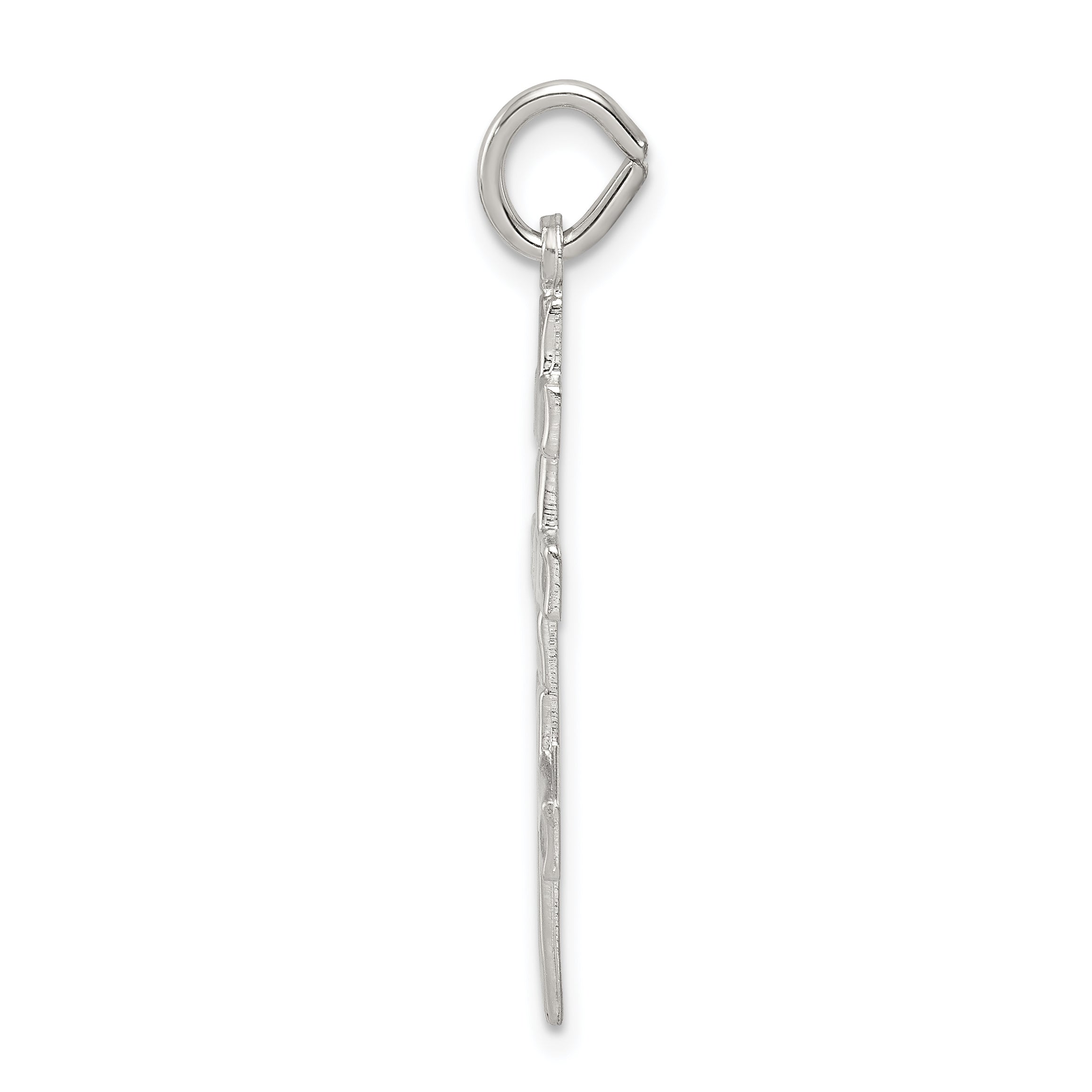 Sterling Silver 925 Eastern Orthodox Cross Charm with Polished Palladium Finish Secondary image