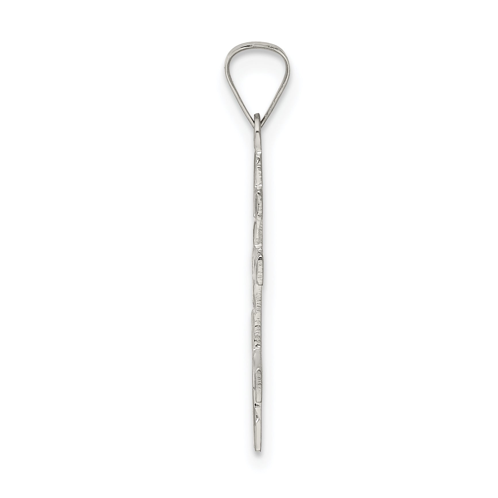 Sterling Silver 925 Eastern Orthodox Cross Charm with Polished Palladium Finish Secondary image