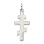 Sterling Silver 925 Eastern Orthodox Cross Charm with Polished Palladium Finish
