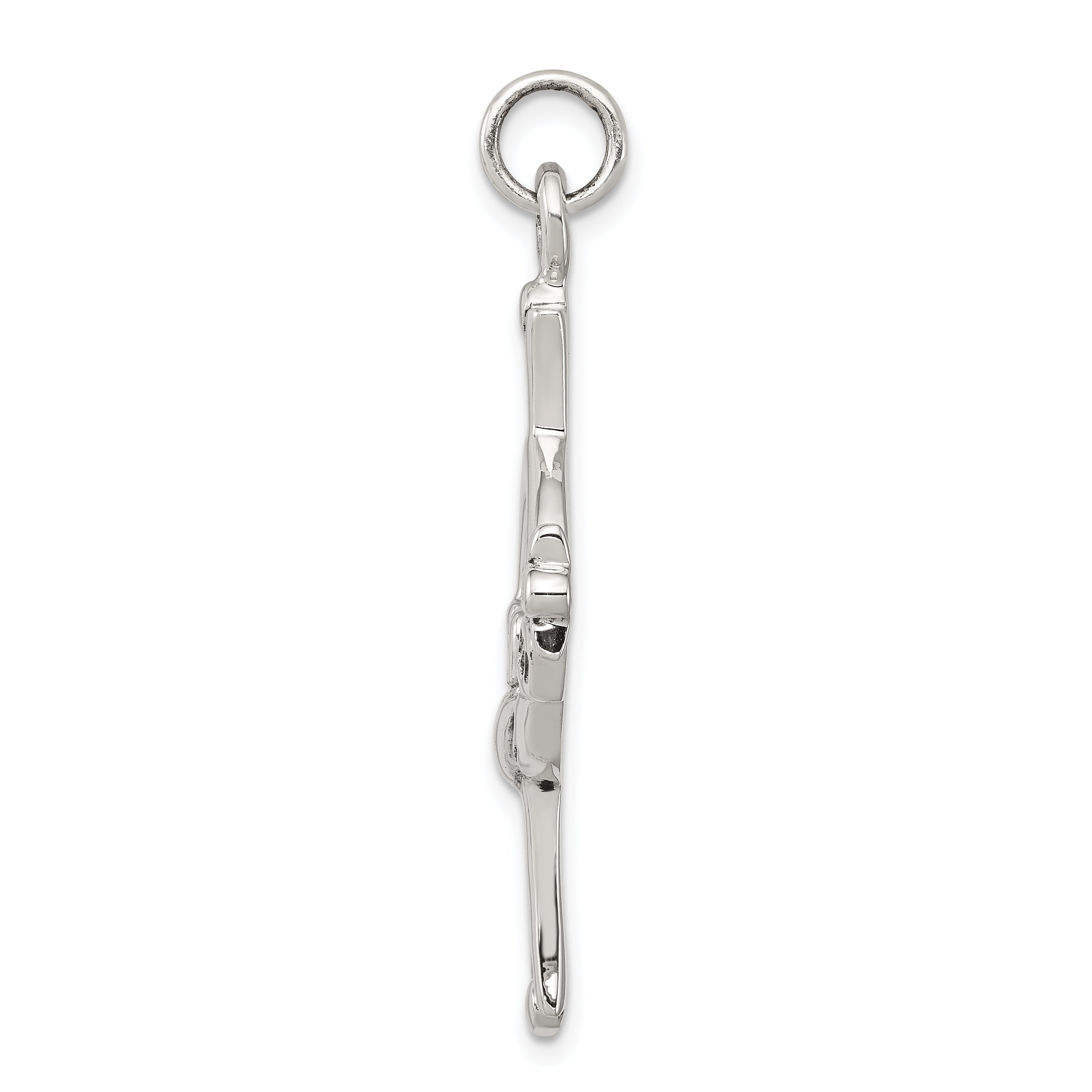 Sterling Silver Claddagh Cross Charm with Antique Polished Finish Secondary image