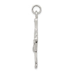 Sterling Silver Claddagh Cross Charm with Antique Polished Finish