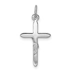 Sterling Silver 925 Rhodium-Plated Passion Crucifix Charm  Polished, Solid Design