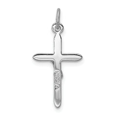Sterling Silver 925 Rhodium-Plated Passion Crucifix Charm  Polished, Solid Design
