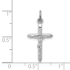 Sterling Silver 925 Rhodium-Plated Passion Crucifix Charm  Polished, Solid Design