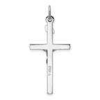 Sterling Silver 925 Polished INRI Crucifix Pendant with Rhodium Finish  Elegant and Solid Design