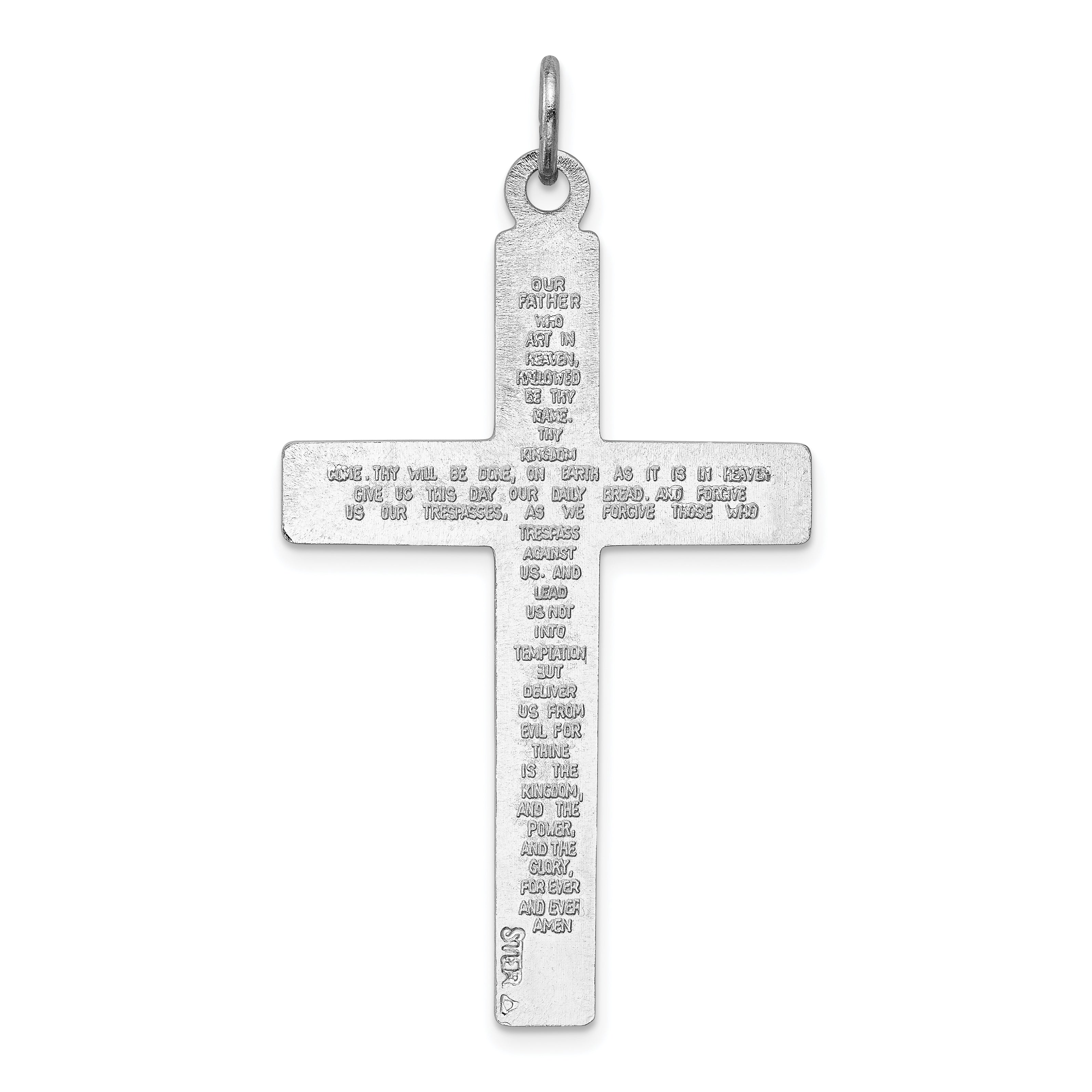 Sterling Silver Rhodium-plated Crucifix Pendant