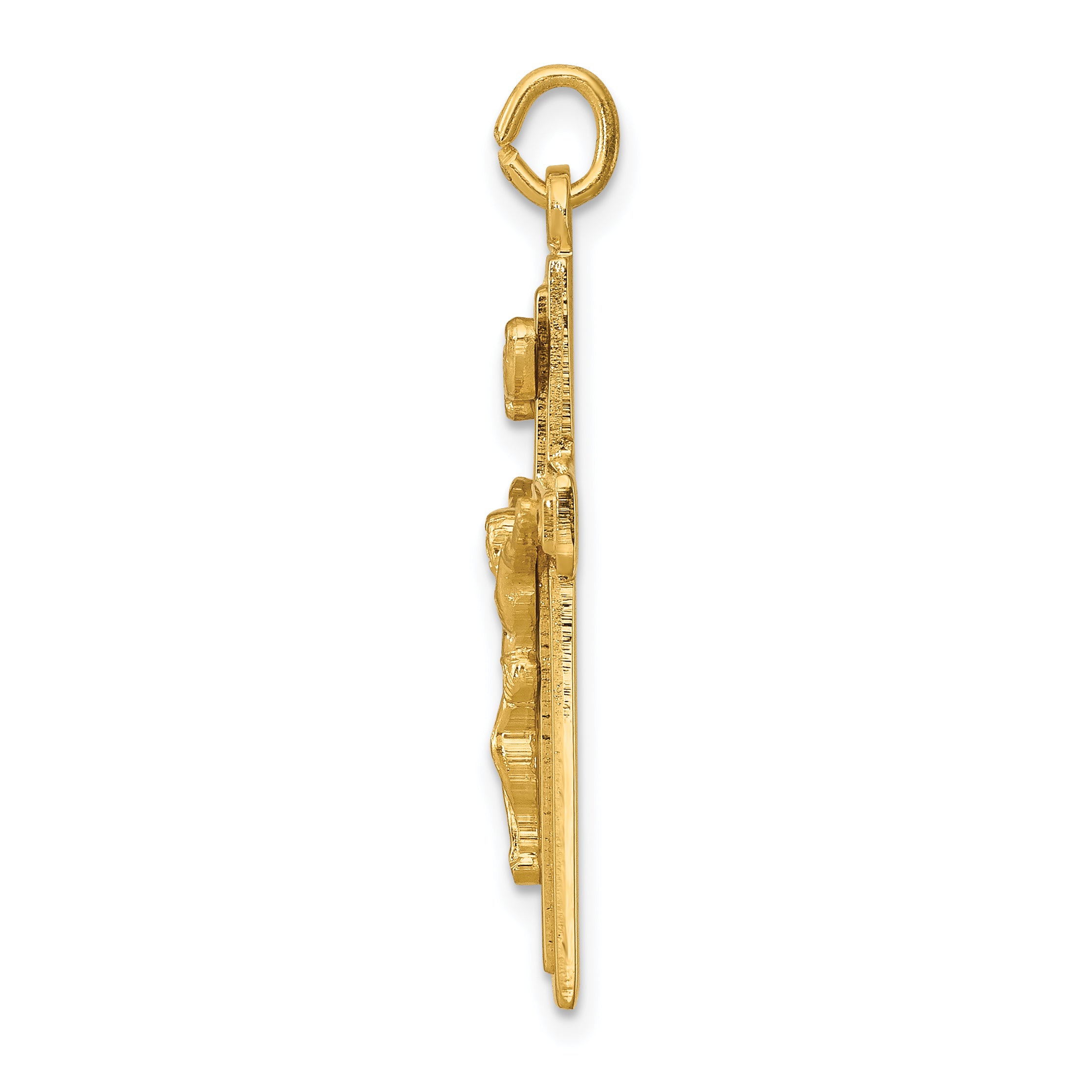 Sterling Silver INRI Crucifix Charm with Yellow Vermeil and Enamel Detailing Secondary image