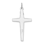 Sterling Silver 925 Rhodium-Plated Enameled Crucifix Pendant Polished Finish