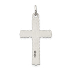 Sterling Silver 925 INRI Crucifix Pendant with Antiqued Polished Finish