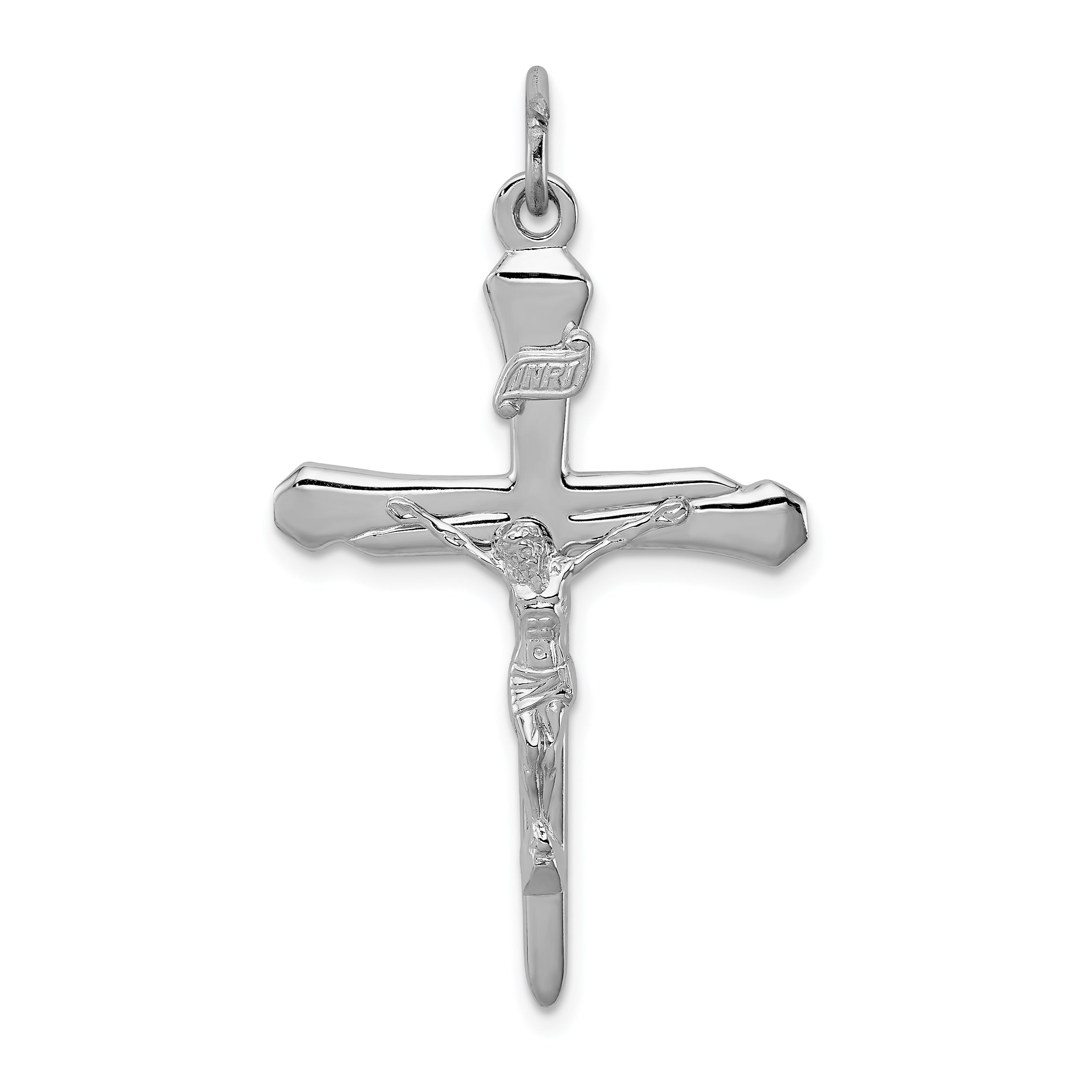 Sterling Silver Rhodium-plated Crucifix Pendant Main image