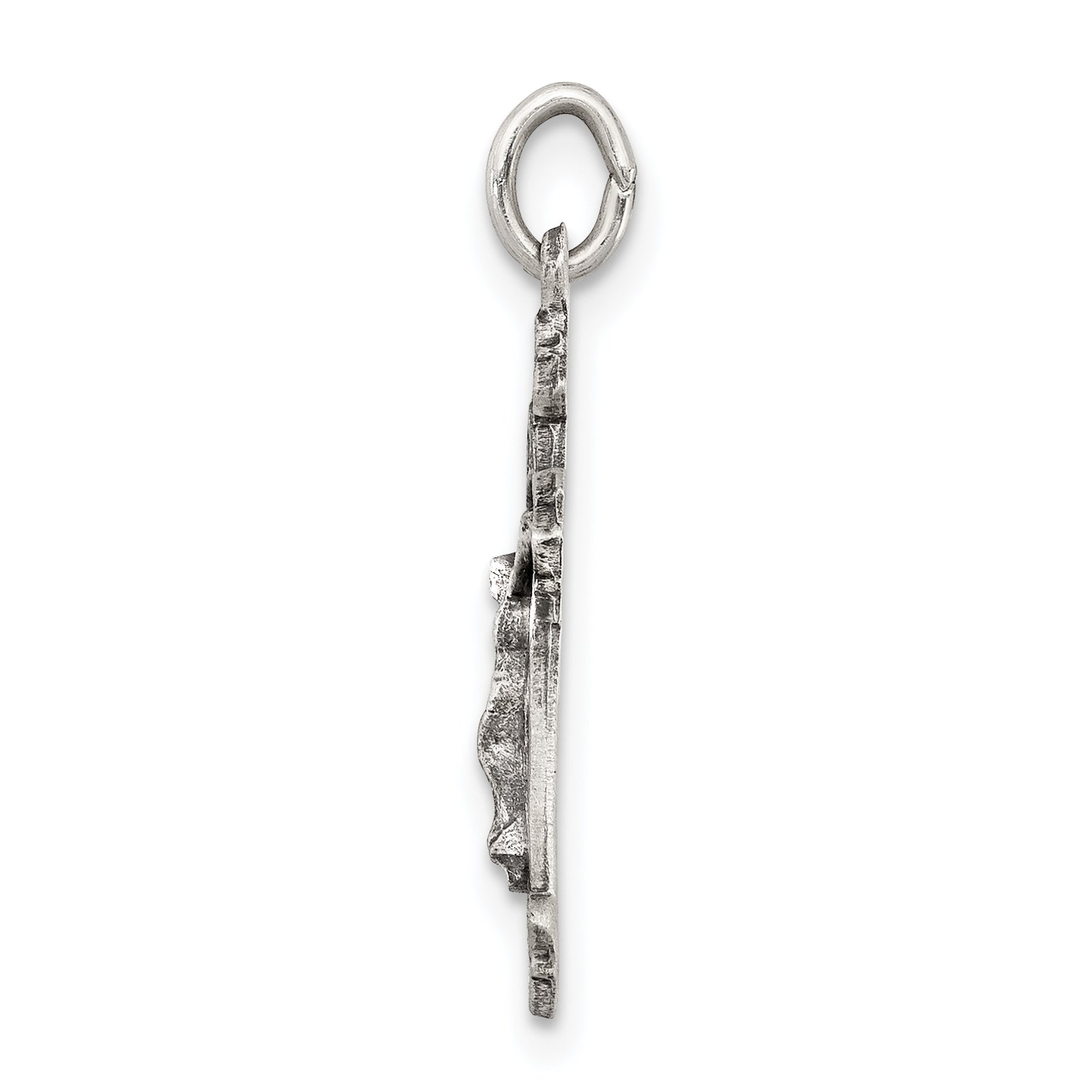 Sterling Silver 925 Antiqued INRI Crucifix Pendant with Polished Finish Secondary image