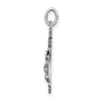 Sterling Silver 925 Antiqued INRI Crucifix Pendant with Polished Finish