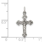 Sterling Silver 925 Antiqued INRI Crucifix Pendant with Polished Finish