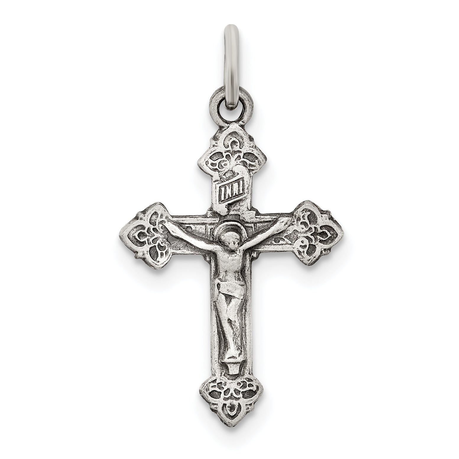 Sterling Silver Antiqued INRI Crucifix Pendant Main image