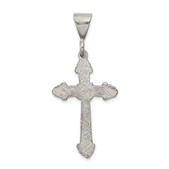 Sterling Silver 925 Diamond-Cut Crucifix Pendant Polished Elegant Design