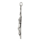 Sterling Silver 925 INRI Crucifix Pendant with Antiqued Polished Finish