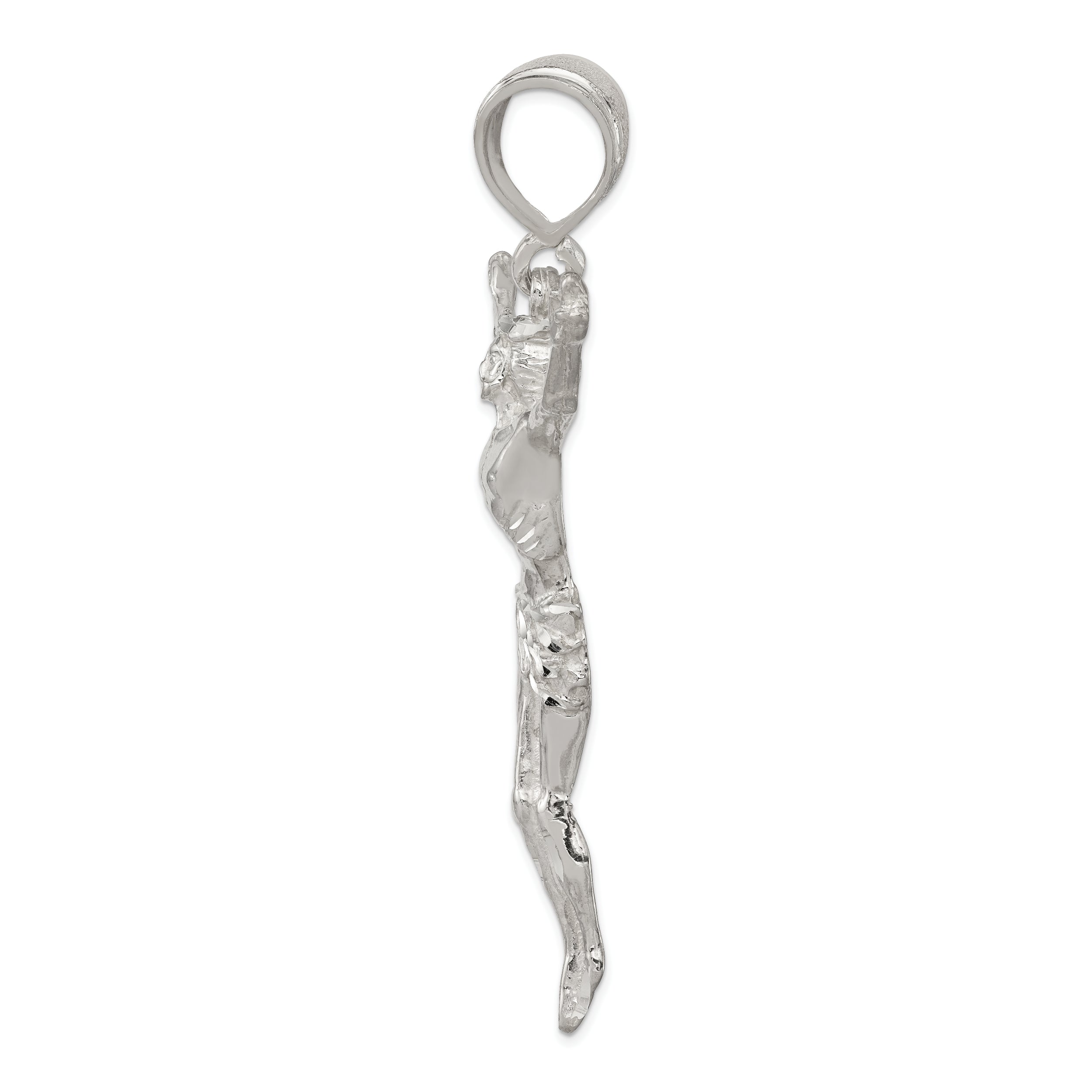 Sterling Silver 925 Corpus Pendant with Polished Finish  Solid, Casted Design