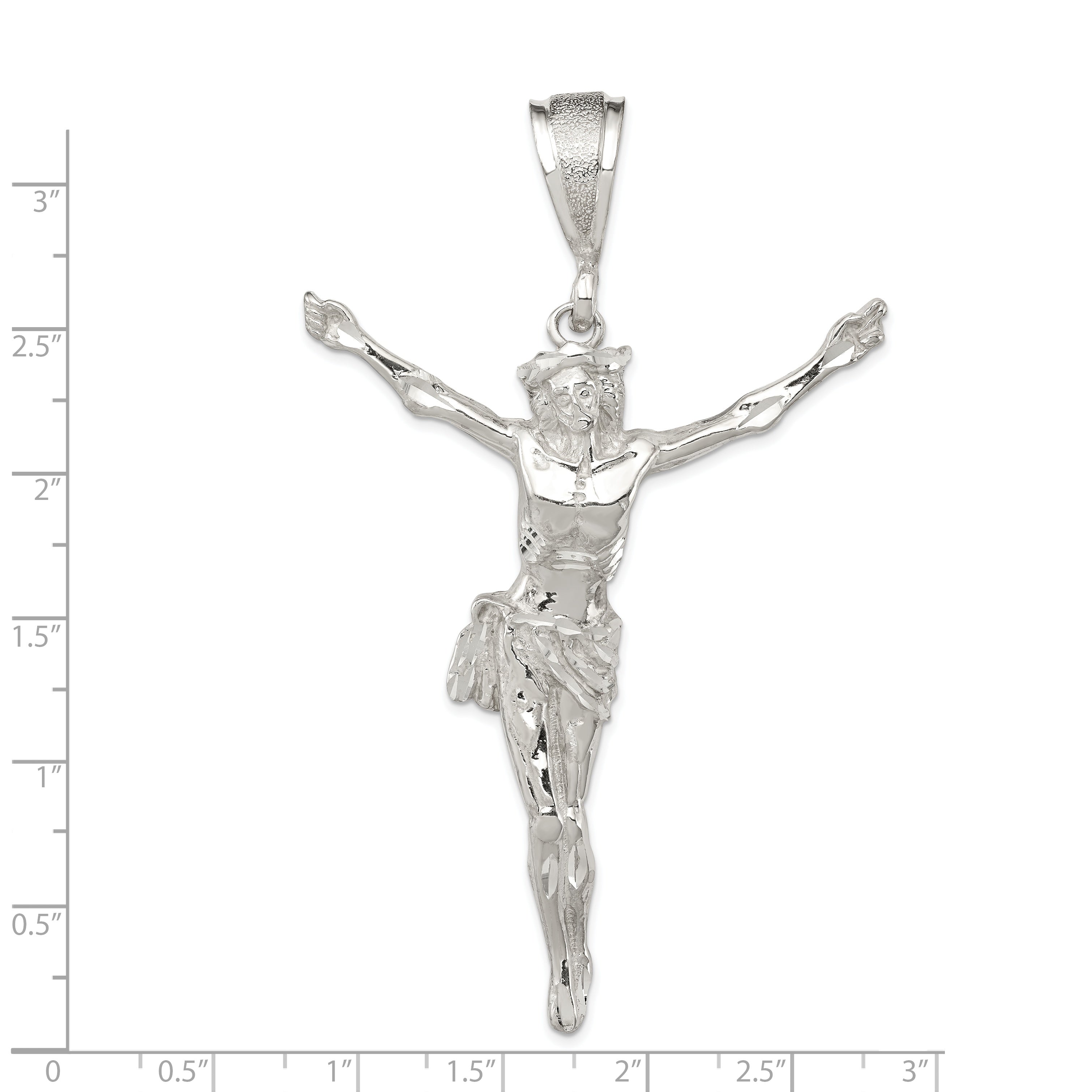 Sterling Silver 925 Corpus Pendant with Polished Finish  Solid, Casted Design