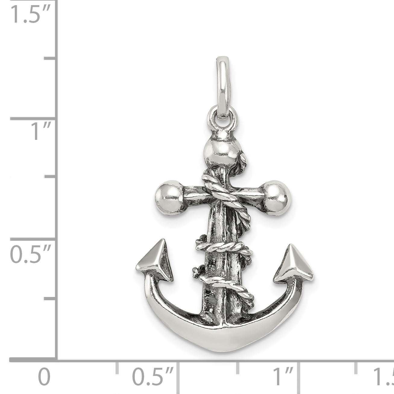 Sterling Silver 925 Antiqued Cross Pendant with 3D Solid Design