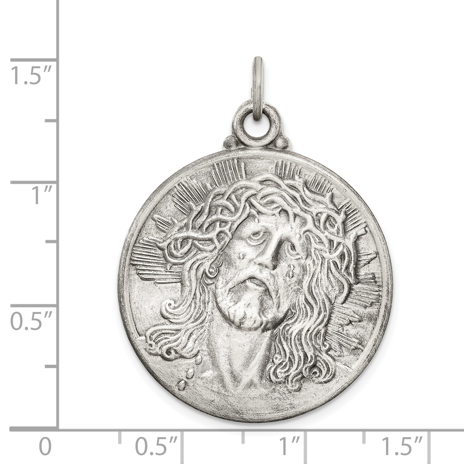 Sterling Silver Antiqued Ecce Homo Medal