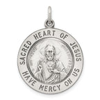 Sterling Silver Antiqued Sacred Heart of Jesus Medal