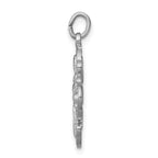 Sterling Silver Rhodium-Plated 4-Way Medal Pendant with Satin Finish