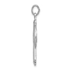 Sterling Silver Rhodium-Plated Satin Cross Pendant with Polished Finish