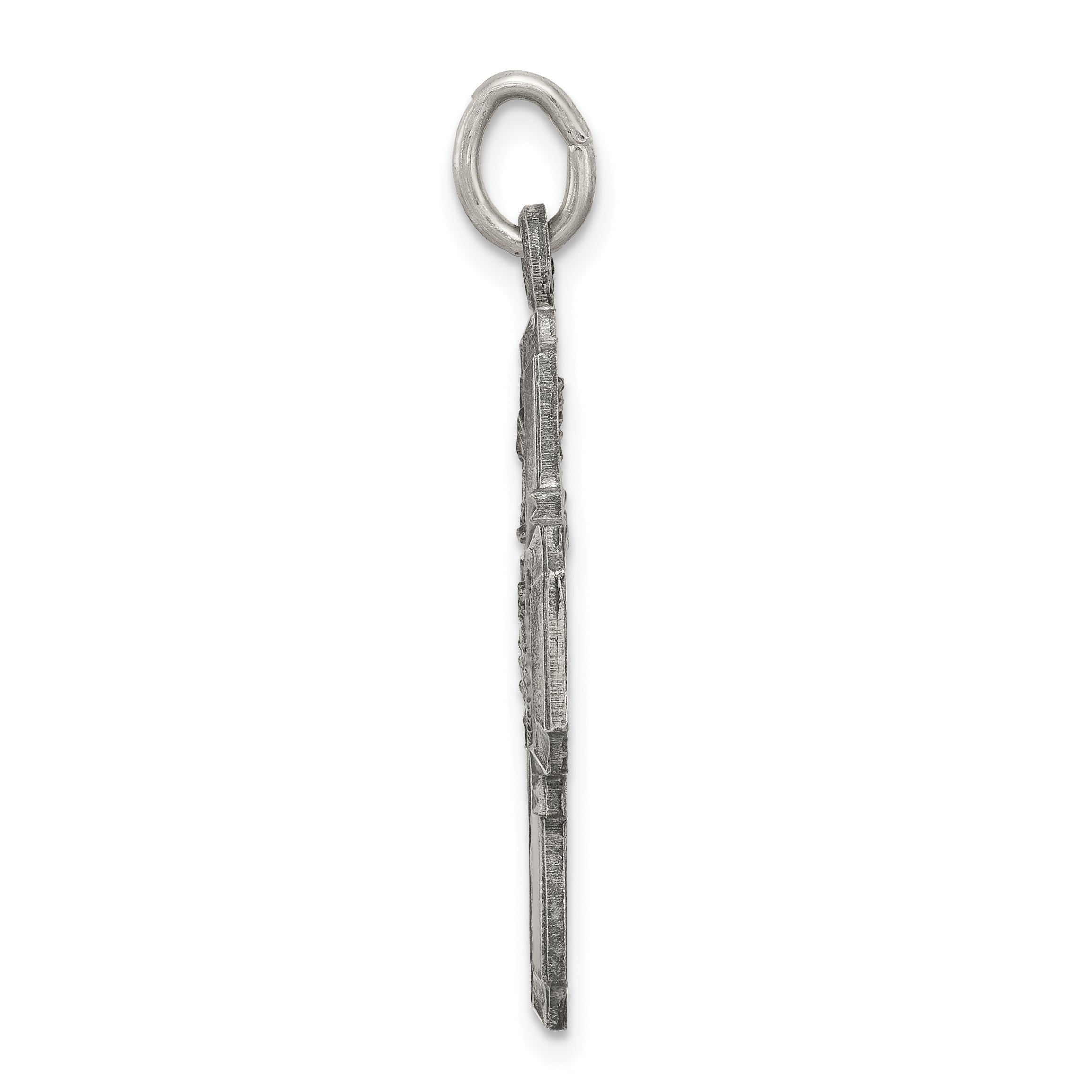 Sterling Silver 925 Antiqued 4-Way Medal Pendant Solid Vintage Charm