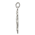 Sterling Silver 925 Antiqued 4-Way Medal Solid Vintage-Inspired Charm