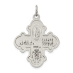 Sterling Silver 925 Antiqued 4-Way Medal Solid Vintage-Inspired Charm