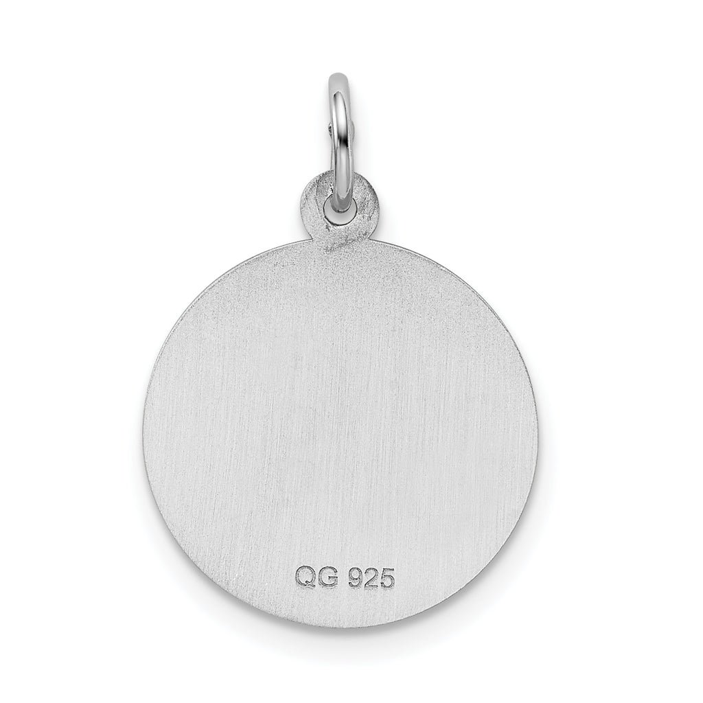Sterling Silver 925 Rhodium-Plated Happy Birthday Charm with Polished Finish
