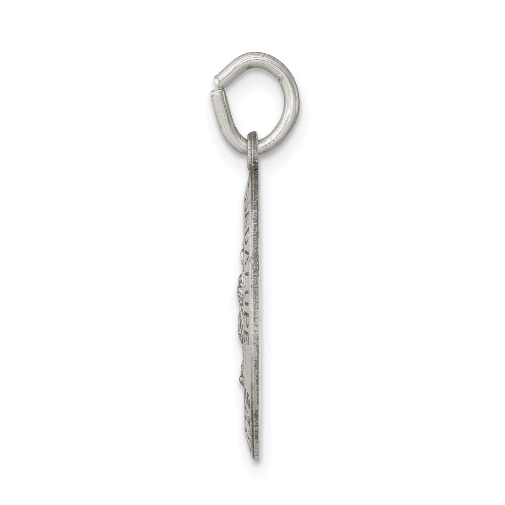 Sterling Silver 925 Our Lady of Guadalupe Antiqued Medal Charm