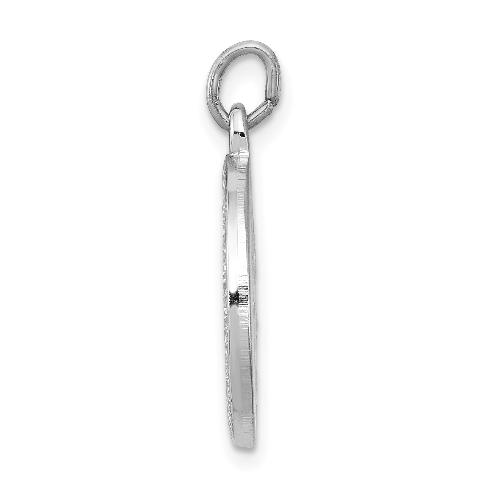 Sterling Silver 925 Rhodium-Plated Miraculous Medal Polished Die Struck Pendant