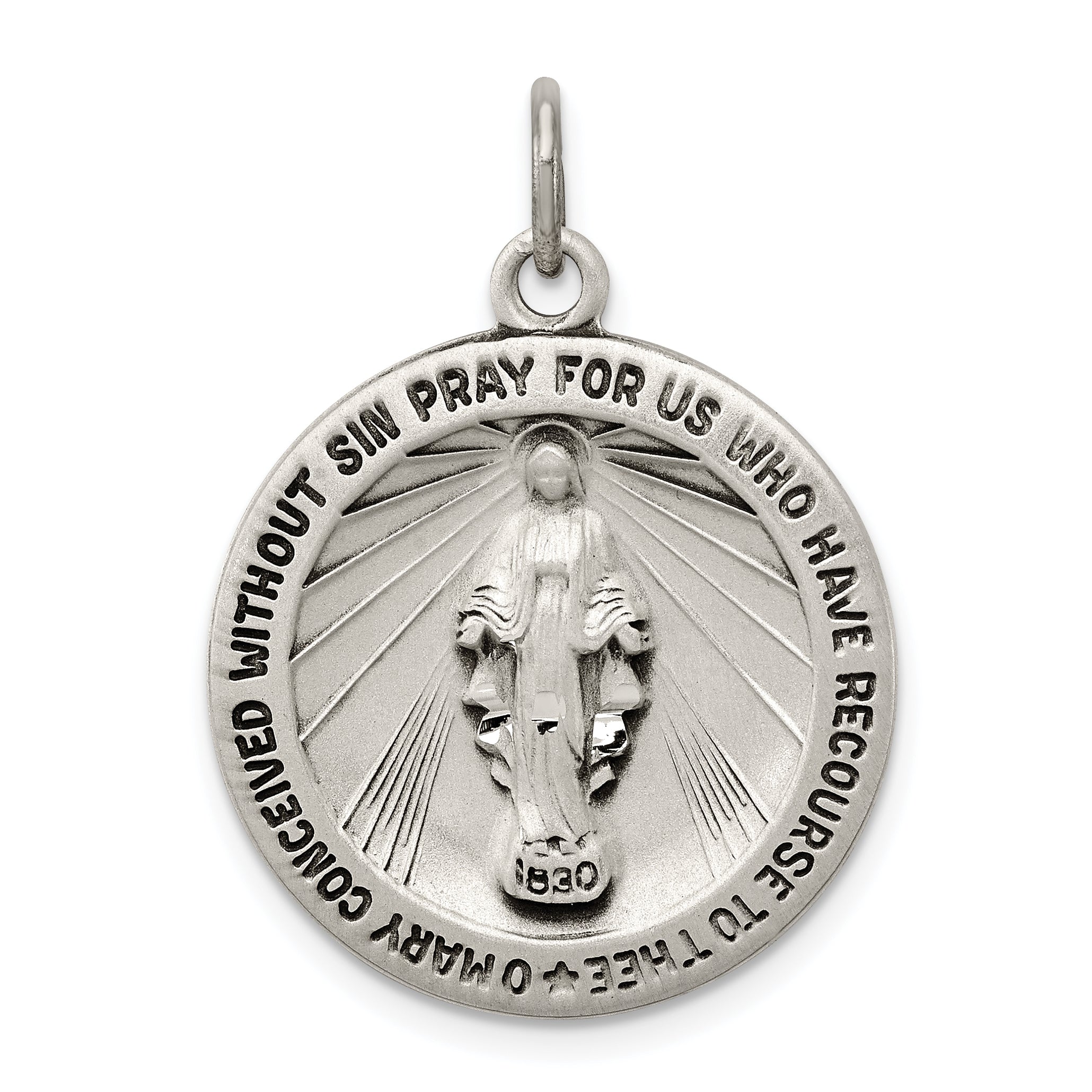 Sterling Silver Antiqued Miraculous Medal Main image