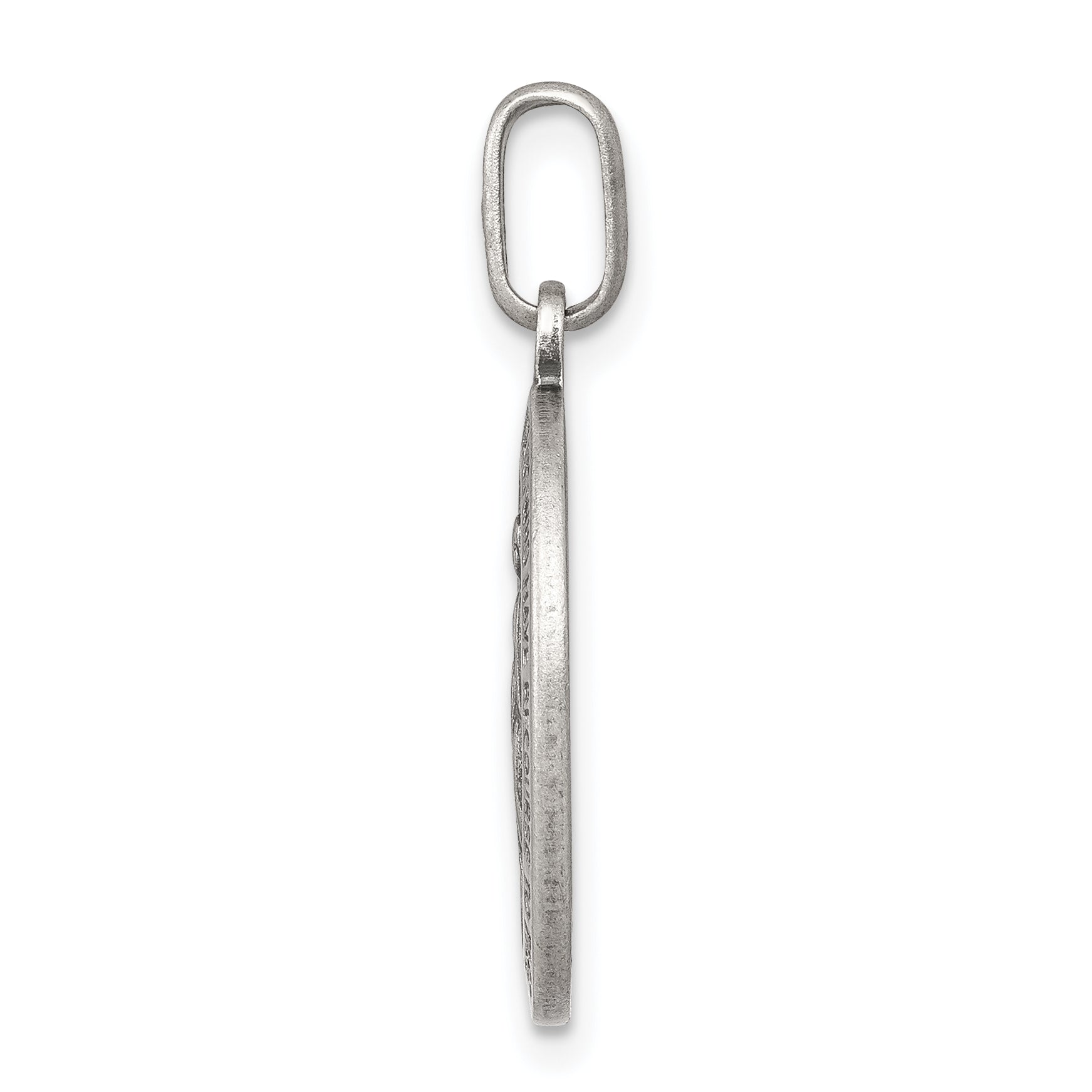 Sterling Silver Miraculous Medal Pendant Antiqued Finish Secondary image