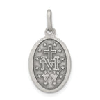 Sterling Silver Miraculous Medal Pendant Antiqued Finish