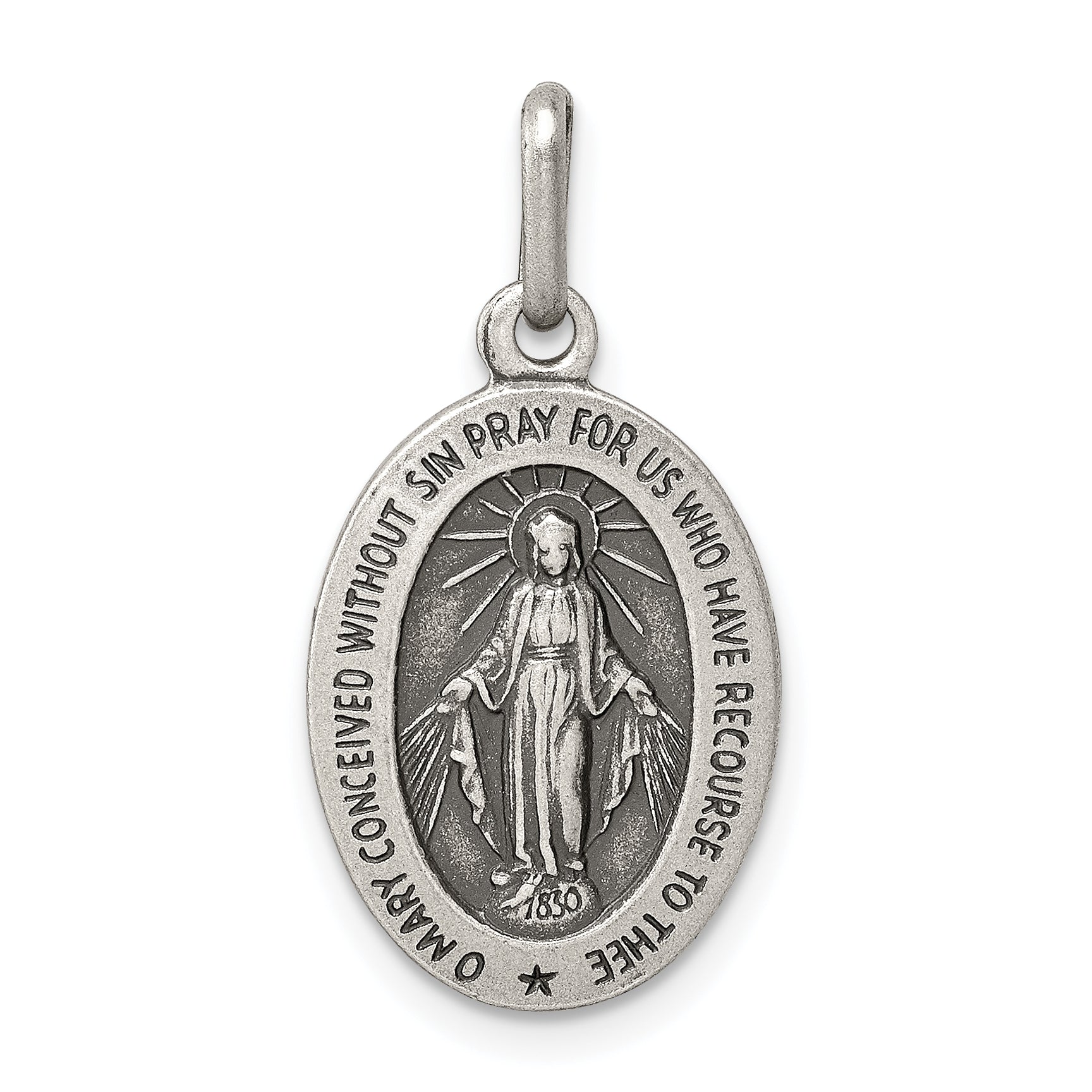 Sterling Silver Antiqued Miraculous Medal Main image