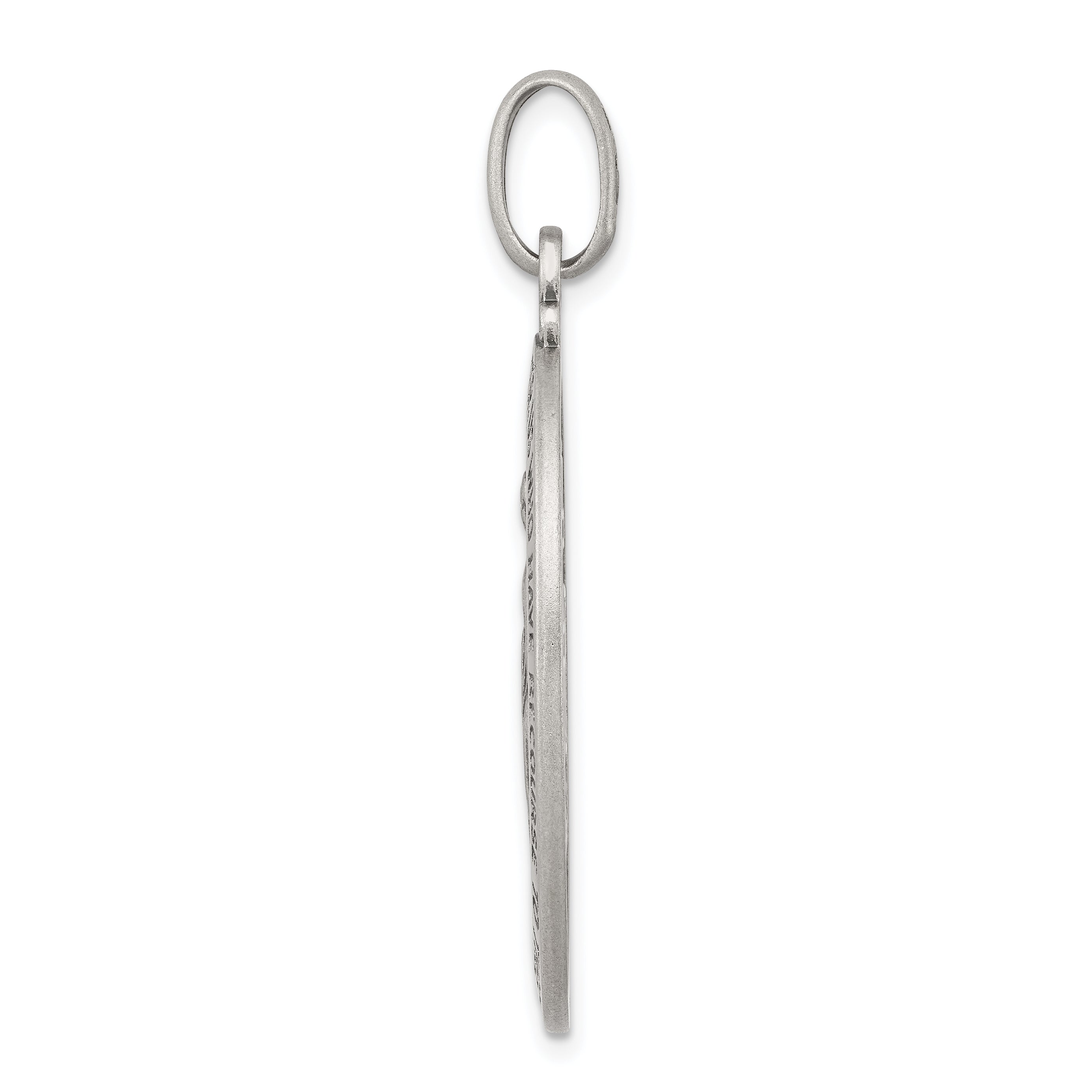 Sterling Silver 925 Miraculous Medal Pendant with Antiqued Finish Elegant Vintage Style