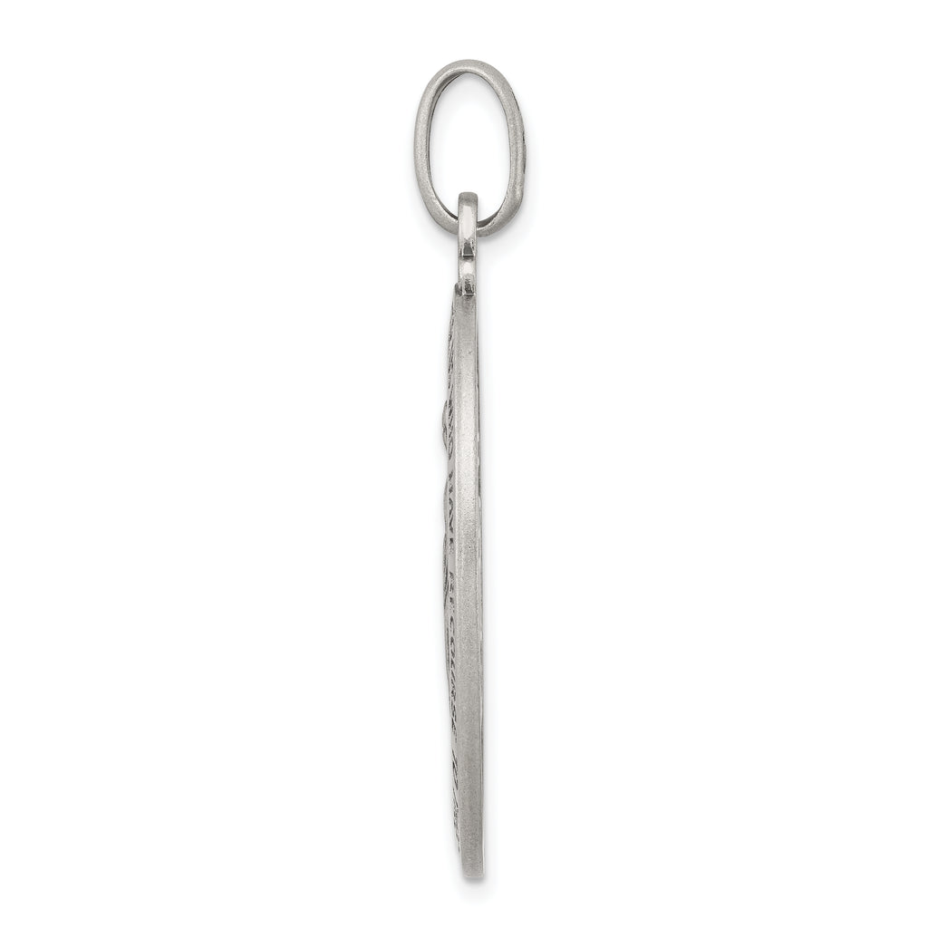Sterling Silver 925 Miraculous Medal Pendant with Antiqued Finish Elegant Vintage Style