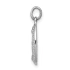 Sterling Silver Rhodium-Plated Miraculous Medal Pendant with Polished Finish