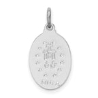 Sterling Silver Rhodium-Plated Miraculous Medal Pendant with Polished Finish