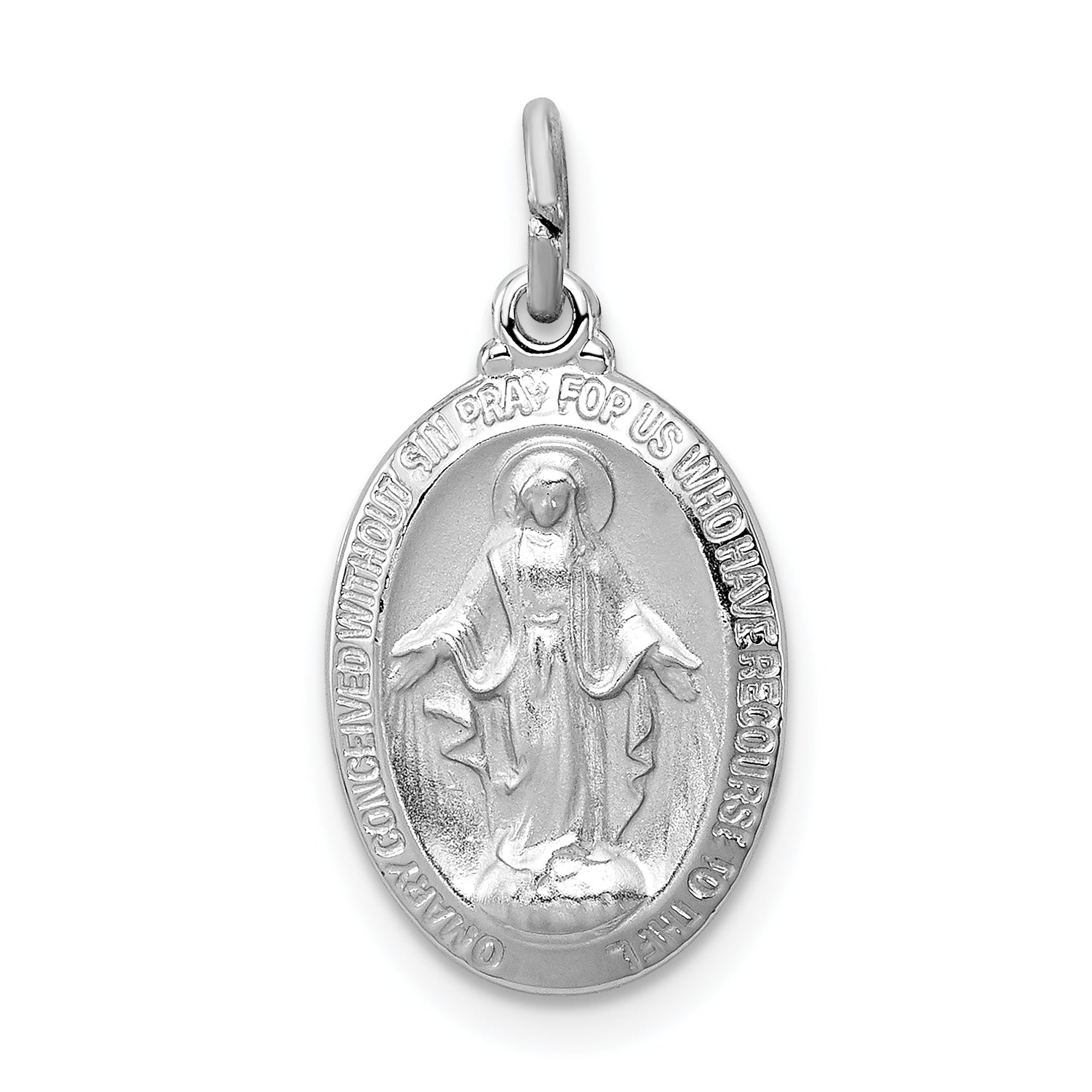 Sterling Silver Rhodium-plated Miraculous Medal Main image