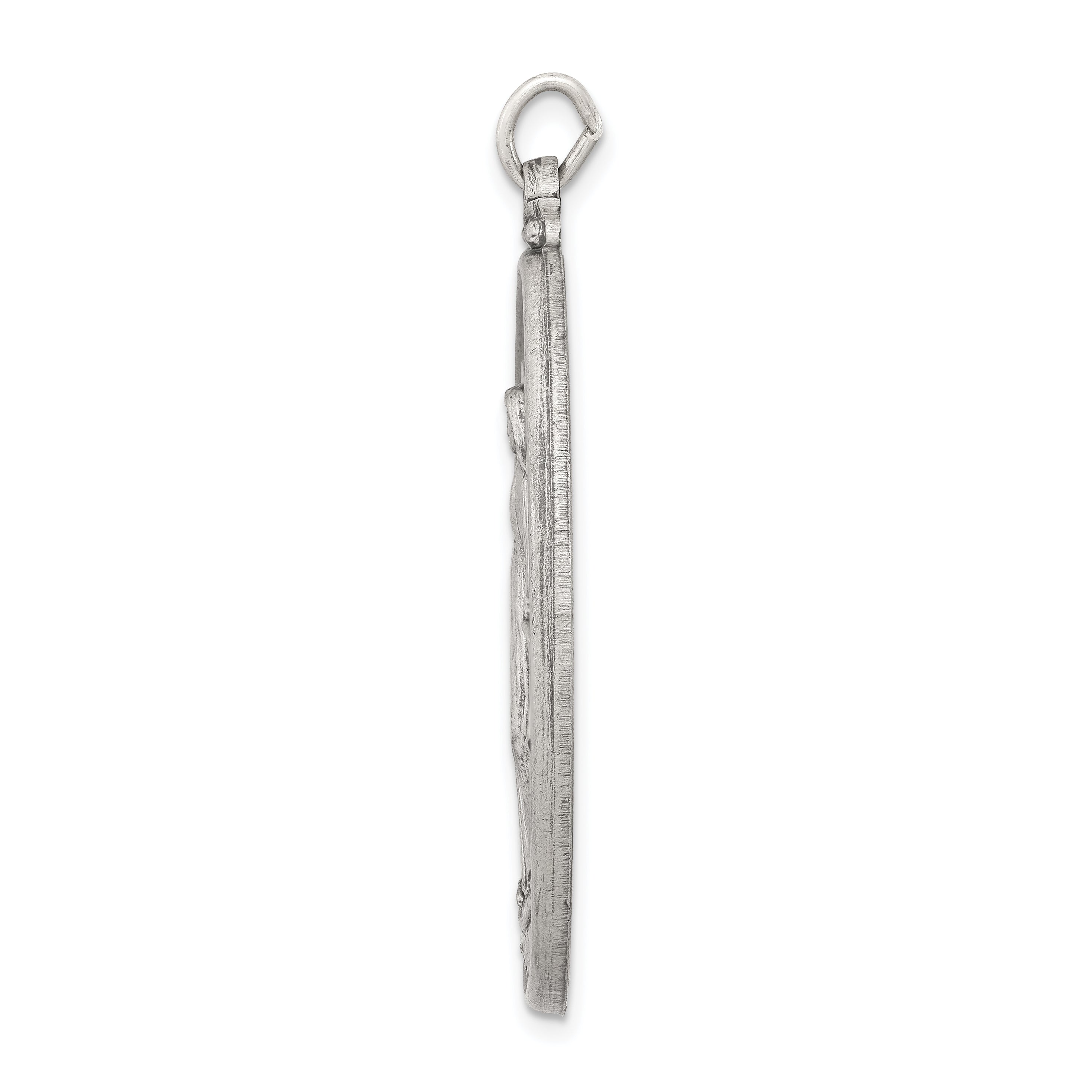 Antiqued Sterling Silver Miraculous Medal Pendant, Solid and Vintage-Inspired Secondary image