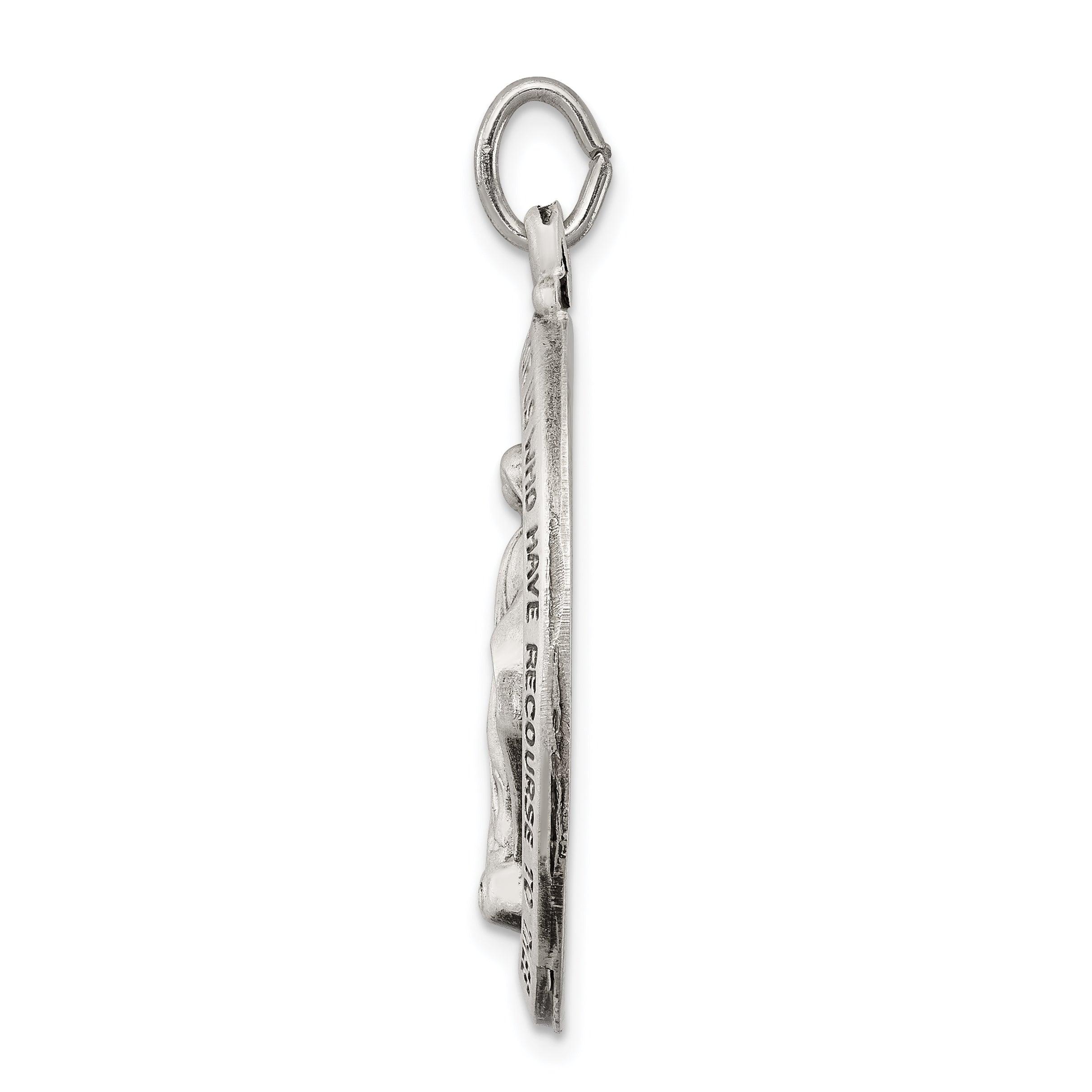 Sterling Silver 925 Miraculous Medal Pendant with Antiqued Finish Vintage-Inspired Style
