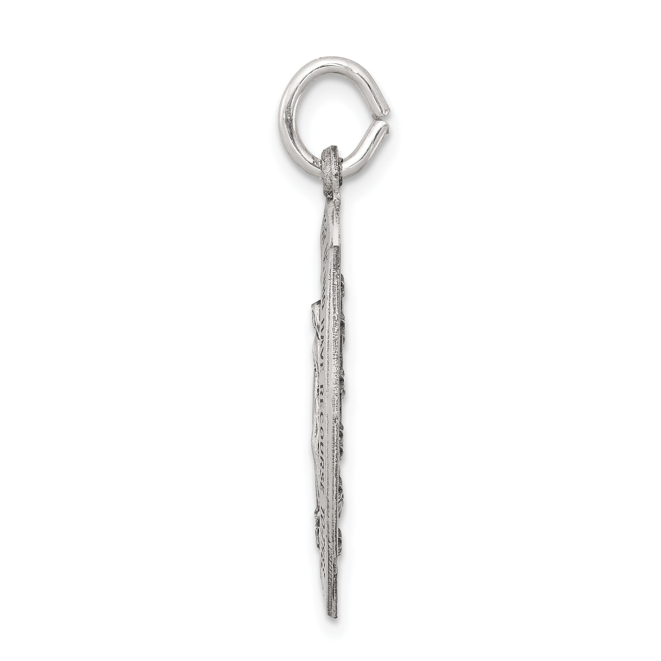 Sterling Silver 925 Antiqued Miraculous Medal Pendant Vintage-Inspired Charm